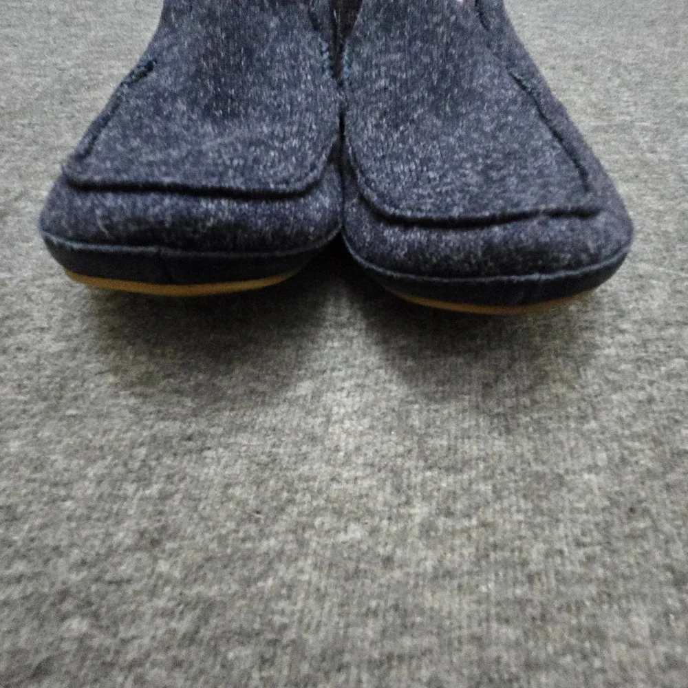 OluKai Moloa Hulu Mens 9 Navy Blue Wool Blend Slip On Loafers Casual House Shoes